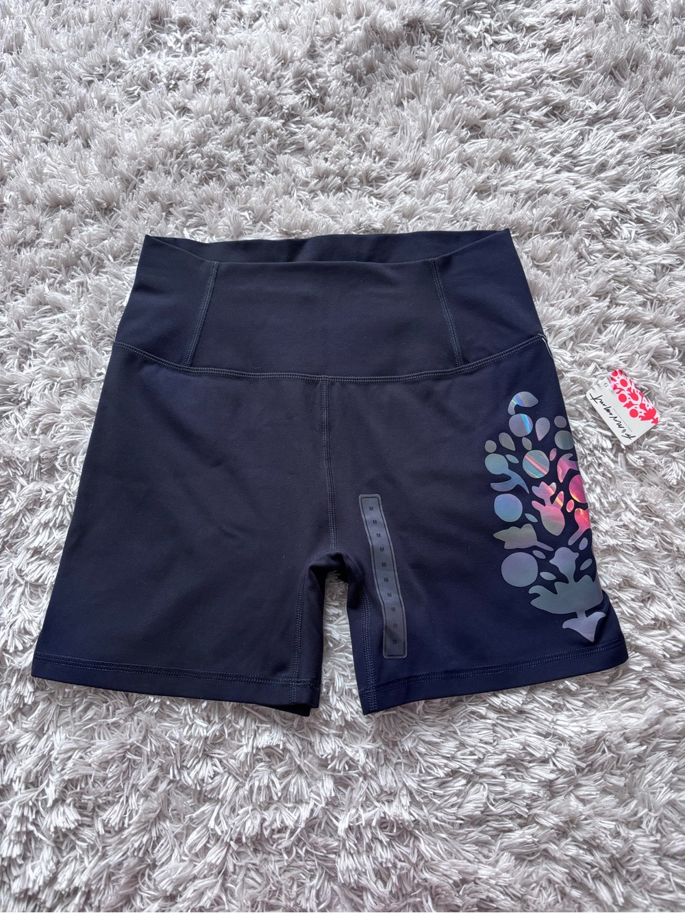 NWT Free People Movement Metallic Logo Never Better Biker Shorts - Picture 4 of 8